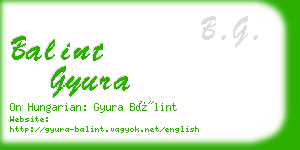 balint gyura business card